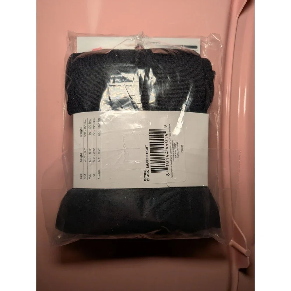 Hanes Q02088 Control Top Opaque Shaper Tights Black SIZE L/XL  Large XLarge
